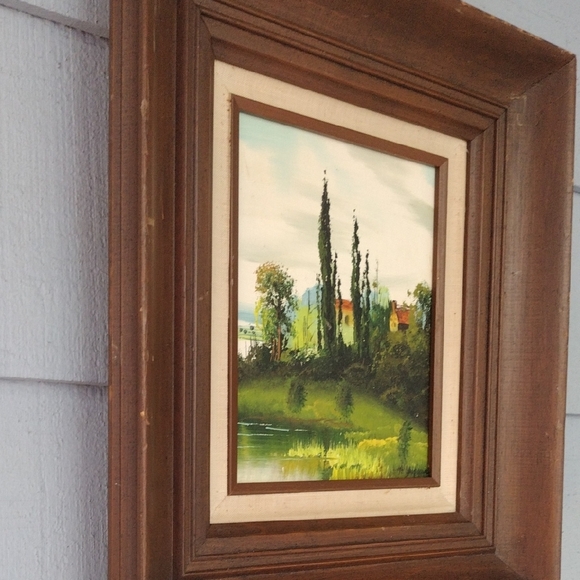 Vintage Landscape Painting with Frame - Picture 5 of 9